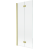 Mexen Mist pare-douche à 2 volets côté gauche 80 x 150 cm, transparent, or brossé - 8A9-080-002-55-00-L
