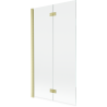 Mexen Mist pare-douche 2 volets gauche 100 x 150 cm, transparent, or brossé - 8A9-100-002-55-00-L