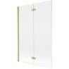 Paravent de baignoire Mexen Mist 2 volets gauche 120 x 150 cm, transparent, or brossé - 8A9-120-002-55-00-L