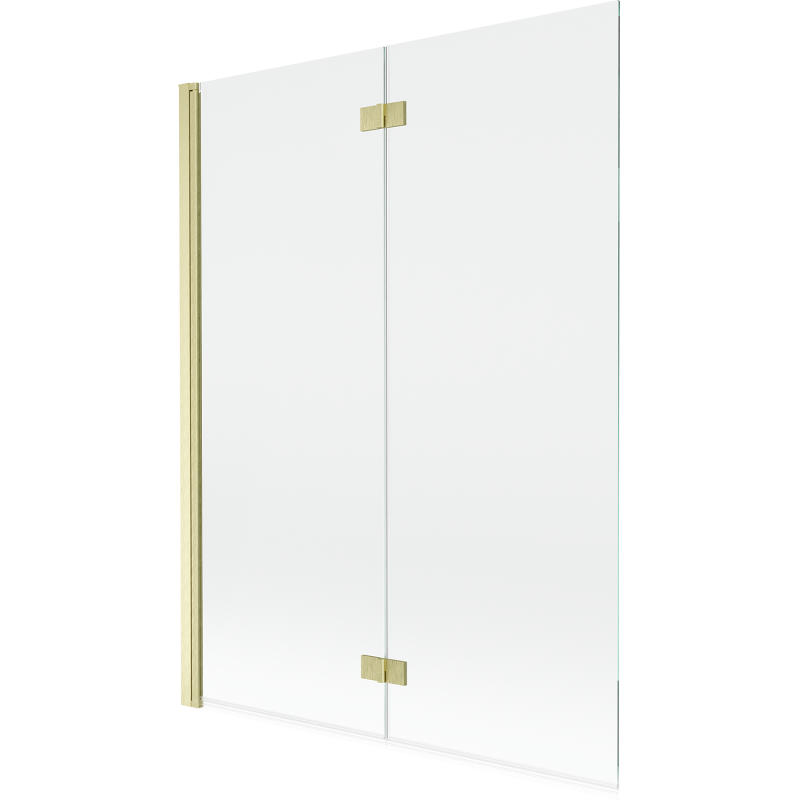 Mexen Mist pare-douche à deux volets gauche 130 x 150 cm, transparent, doré brossé - 8A9-130-002-55-00-L