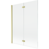 Mexen Mist pare-douche à deux volets gauche 130 x 150 cm, transparent, doré brossé - 8A9-130-002-55-00-L