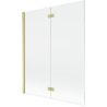 Mexen Mist paroi de baignoire 2 volets gauche 140 x 150 cm, transparent, or brossé - 8A9-140-002-55-00-L