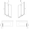 Mexen Mist paroi de douche à 2 battants droit 100 x 150 cm, transparent, or brossé - 8A9-100-002-55-00-P