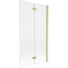 Mexen Mist paroi de douche à 2 battants droit 100 x 150 cm, transparent, or brossé - 8A9-100-002-55-00-P
