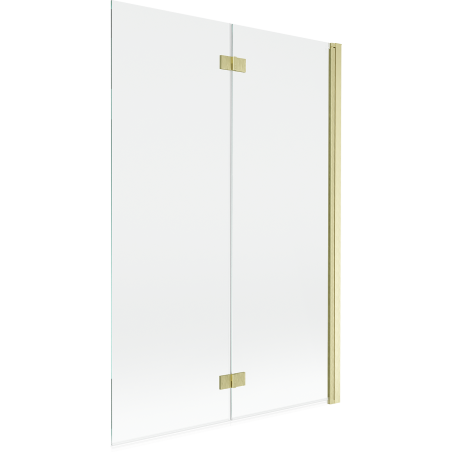 Mexen Mist paroi de douche à 2 volets droite 120 x 150 cm, transparent, or brossé - 8A9-120-002-55-00-P