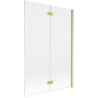 Mexen Mist paroi de douche 2 volets droite 120 x 150 cm, transparent, or brossé - 8A9-120-002-55-00-P