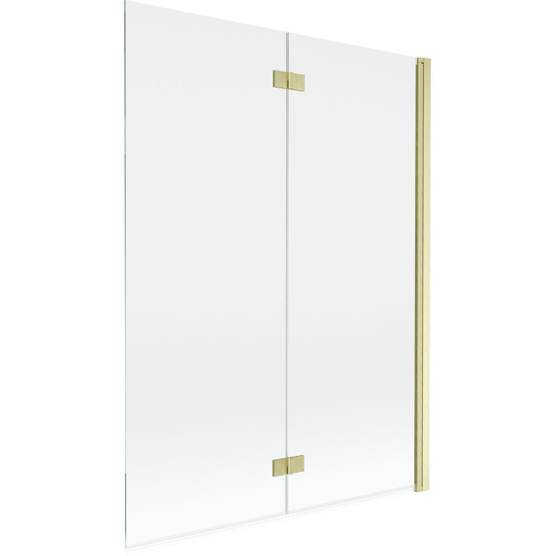 Mexen Mist paroi de douche à 2 volets droite 130 x 150 cm, transparent, or brossé - 8A9-130-002-55-00-P