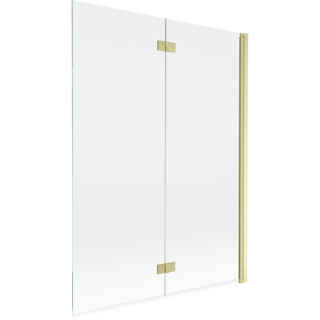 Mexen Mist paroi de douche à 2 volets droite 130 x 150 cm, transparent, or brossé - 8A9-130-002-55-00-P