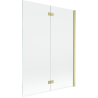 Mexen Mist paroi de douche à 2 volets droite 130 x 150 cm, transparent, or brossé - 8A9-130-002-55-00-P