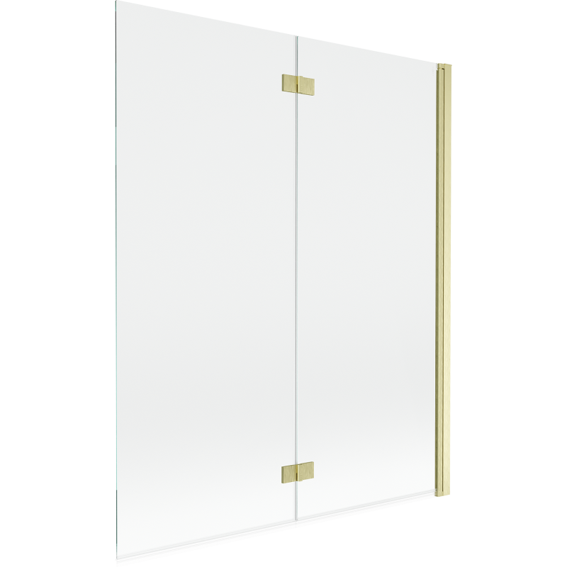 Mexen Mist écran de baignoire 2 volets droit 140 x 150 cm, transparent, or brossé - 8A9-140-002-55-00-P