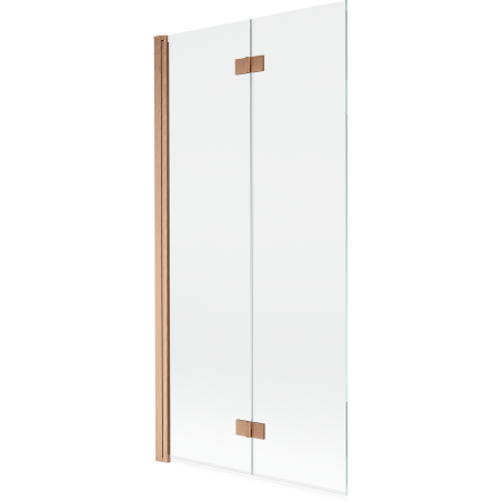 Mexen Mist paroi de douche à 2 battants gauche 90 x 150 cm, transparent, cuivre brossé - 8A9-090-002-65-00-L