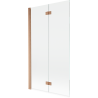 Mexen Mist paroi de baignoire à 2 volets gauche 100 x 150 cm, transparent, cuivre brossé - 8A9-100-002-65-00-L