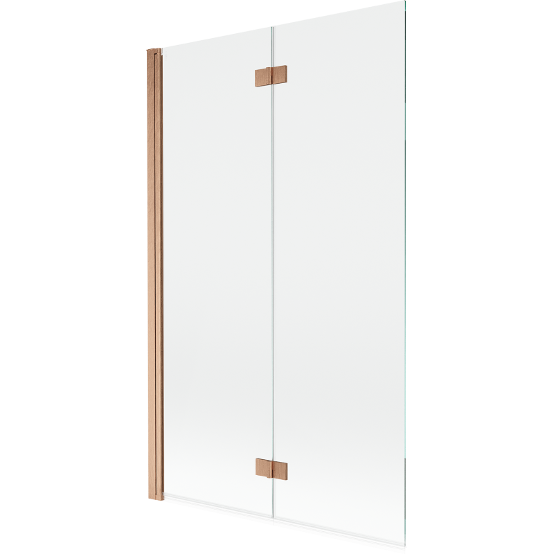 Paroi de baignoire 2 volets gauche Mexen Mist 110 x 150 cm, transparent, cuivre brossé - 8A9-110-002-65-00-L