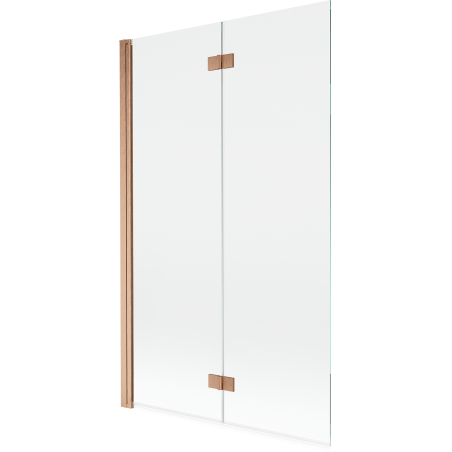 Paroi de baignoire 2 volets gauche Mexen Mist 110 x 150 cm, transparent, cuivre brossé - 8A9-110-002-65-00-L