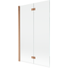 Paroi de baignoire 2 volets gauche Mexen Mist 110 x 150 cm, transparent, cuivre brossé - 8A9-110-002-65-00-L
