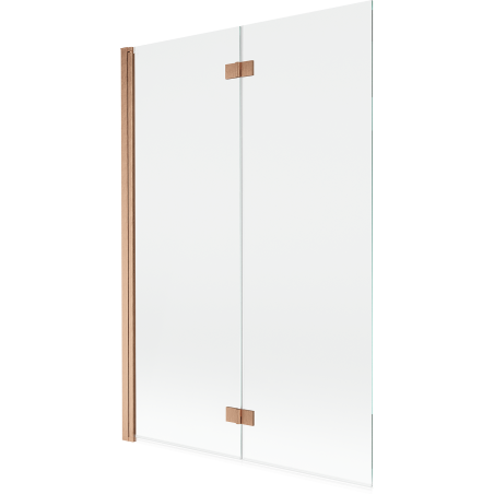 Paroi de douche à deux volets gauche 120 x 150 cm, transparent, cuivre brossé - 8A9-120-002-65-00-L