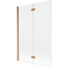 Paroi de douche à deux volets gauche 120 x 150 cm, transparent, cuivre brossé - 8A9-120-002-65-00-L