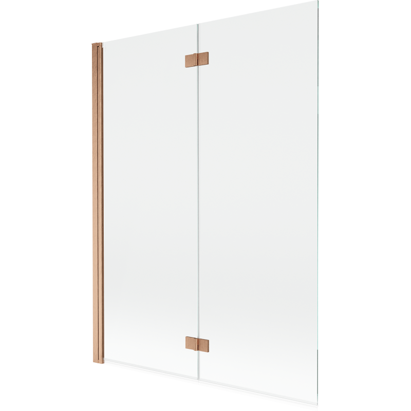 Mexen Mist paroi de douche à 2 volets gauche 130 x 150 cm, transparent, cuivre brossé - 8A9-130-002-65-00-L