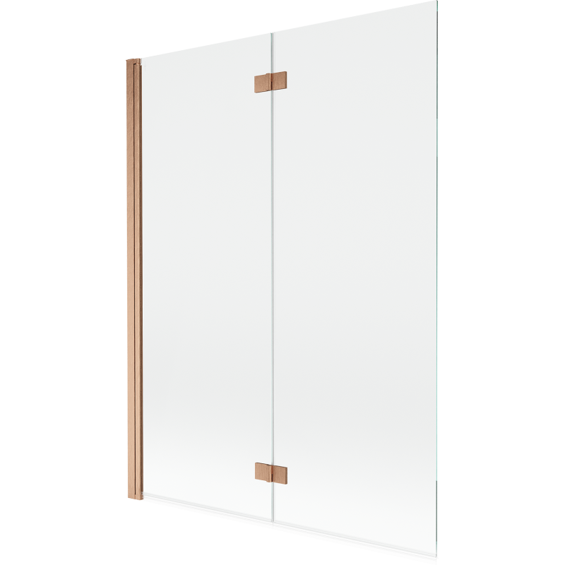 Paroi de douche à charnière Mexen Mist 2 volets gauche 130 x 150 cm, transparent, cuivre brossé - 8A9-130-002-65-00-L