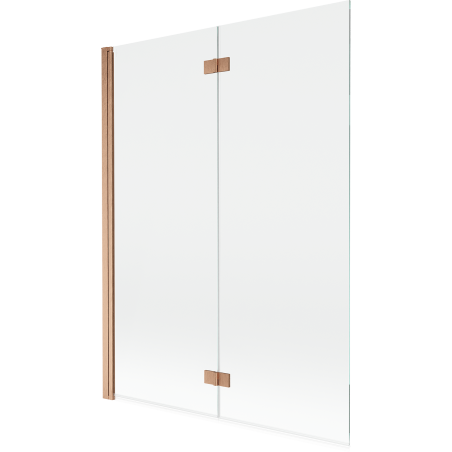 Paroi de douche à charnière Mexen Mist 2 volets gauche 130 x 150 cm, transparent, cuivre brossé - 8A9-130-002-65-00-L