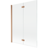 Paroi de douche à charnière Mexen Mist 2 volets gauche 130 x 150 cm, transparent, cuivre brossé - 8A9-130-002-65-00-L