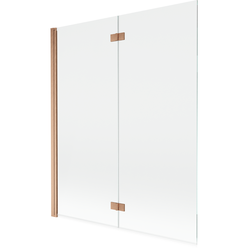 Mexen Mist paroi de douche 2 volets gauche 140 x 150 cm, transparent, cuivre brossé - 8A9-140-002-65-00-L