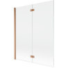 Mexen Mist paroi de douche 2 volets gauche 140 x 150 cm, transparent, cuivre brossé - 8A9-140-002-65-00-L