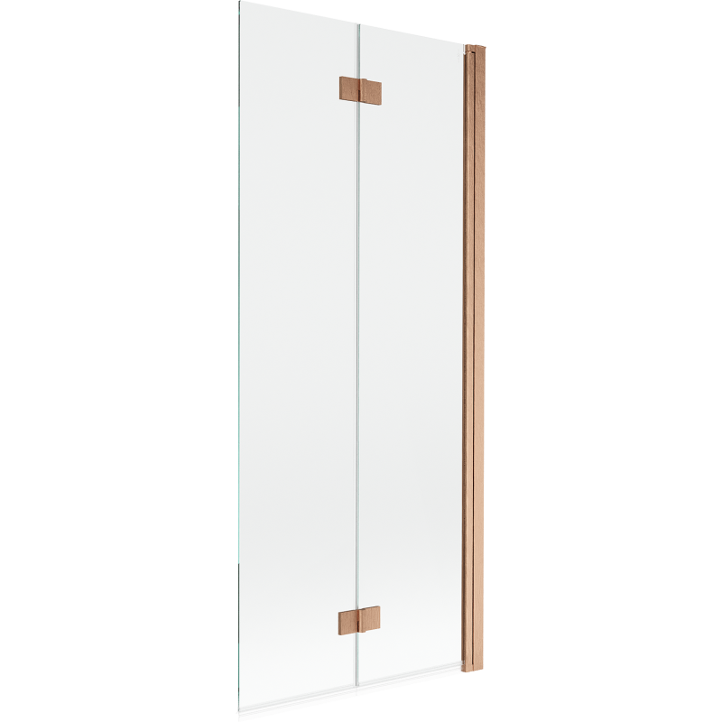 Mexen Mist paroi de douche 2 volets droit 80 x 150 cm, transparent, cuivre brossé - 8A9-080-002-65-00-P