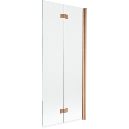 Mexen Mist paravent de baignoire à 2 battants droit 80 x 150 cm, transparent, cuivre brossé - 8A9-080-002-65-00-P