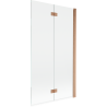 Mexen Mist paroi de douche 2 battants droit 100 x 150 cm, transparent, cuivre brossé - 8A9-100-002-65-00-P