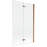 Paroi de douche 2 volets droite Mexen Mist 110 x 150 cm, transparent, cuivre brossé - 8A9-110-002-65-00-P