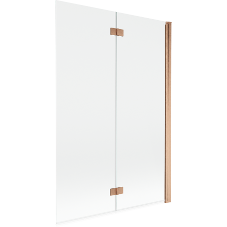Mexen Mist paroi de baignoire 2 volets droite 120 x 150 cm, transparent, cuivre brossé - 8A9-120-002-65-00-P