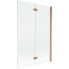Mexen Mist paroi de baignoire 2 volets droite 120 x 150 cm, transparent, cuivre brossé - 8A9-120-002-65-00-P