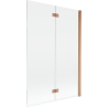 Mexen Mist paroi de douche 2 battants droite 120 x 150 cm, transparent, cuivre brossé - 8A9-120-002-65-00-P