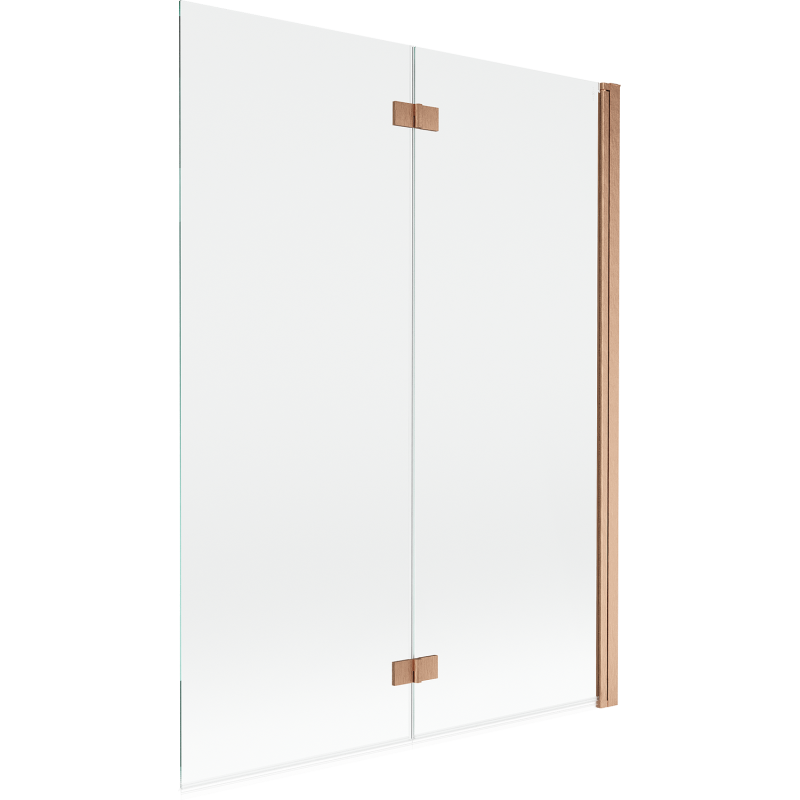 Mexen Mist paroi de douche 2 volets droit 130 x 150 cm, transparent, cuivre brossé - 8A9-130-002-65-00-P