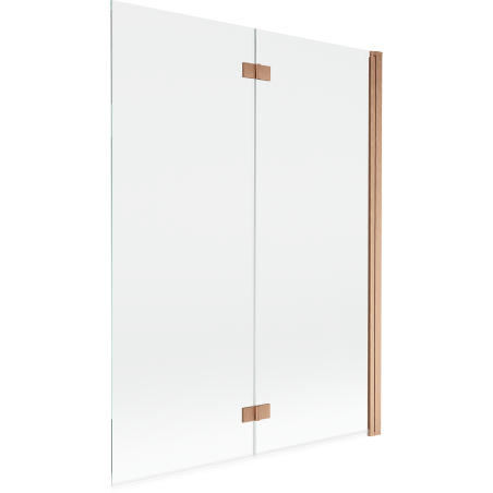 Mexen Mist paroi de douche 2 volets droit 130 x 150 cm, transparent, cuivre brossé - 8A9-130-002-65-00-P