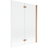 Mexen Mist paroi de douche 2 volets droit 130 x 150 cm, transparent, cuivre brossé - 8A9-130-002-65-00-P