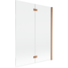 Paroi de douche à deux volets Mexen Mist 130 x 150 cm, transparent, cuivre brossé - 8A9-130-002-65-00-P