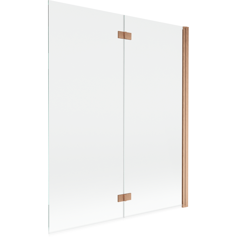 Mexen Mist pare-baignoire 2 volets droit 140 x 150 cm, transparent, cuivre brossé - 8A9-140-002-65-00-P