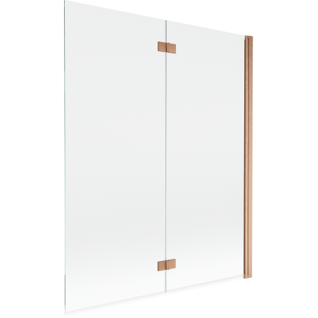 Mexen Mist pare-baignoire 2 volets droit 140 x 150 cm, transparent, cuivre brossé - 8A9-140-002-65-00-P