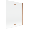 Mexen Mist pare-baignoire 2 volets droit 140 x 150 cm, transparent, cuivre brossé - 8A9-140-002-65-00-P