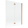 Mexen Mist pare-douche à 2 volets à droite 140 x 150 cm, transparent, cuivre brossé - 8A9-140-002-65-00-P