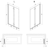 Mexen Mist paroi de douche à deux volets gauche 100 x 150 cm, transparent, noir - 8A9-100-002-70-00-L