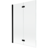 Paroi de douche Mexen Mist à 2 volets gauche 120 x 150 cm, transparent, noir - 8A9-120-002-70-00-L