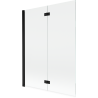 Mexen Mist paravent de baignoire 2 panneaux gauche 130 x 150 cm, transparent, noir - 8A9-130-002-70-00-L