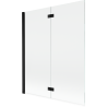 Mexen Mist paroi de baignoire 2 panneaux gauche 140 x 150 cm, transparent, noir - 8A9-140-002-70-00-L