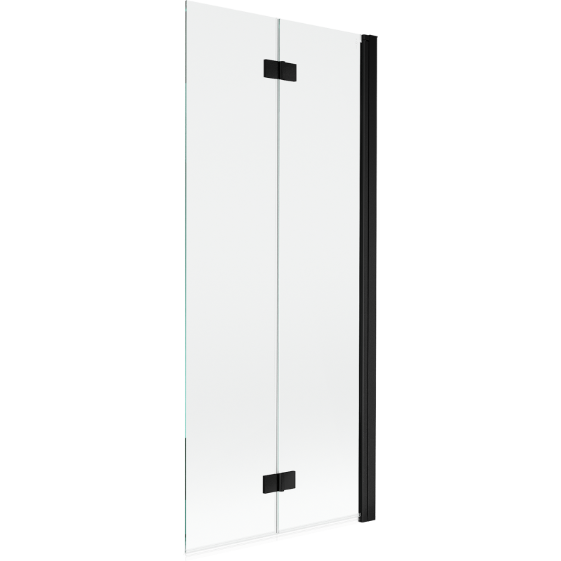 Mexen Mist paroi de baignoire à 2 volets droite 80 x 150 cm, transparent, noir - 8A9-080-002-70-00-P