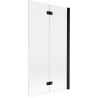 Mexen Mist paroi de baignoire à 2 volets droite 100 x 150 cm, transparent, noir - 8A9-100-002-70-00-P