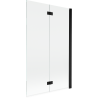 Mexen Mist pare-douche à 2 battants droit 110 x 150 cm, transparent, noir - 8A9-110-002-70-00-P