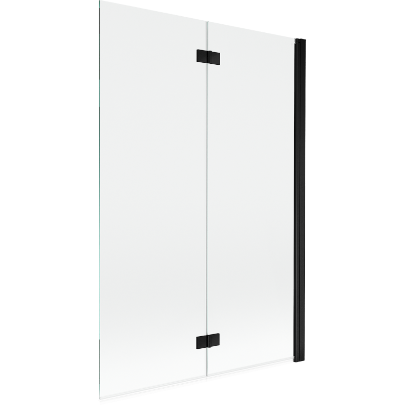 Mexen Mist paroi de baignoire à 2 volets droite 120 x 150 cm, transparent, noir - 8A9-120-002-70-00-P